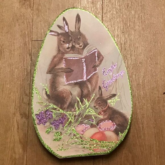 Easter Decor Bunny Rabbit Easter Egg Shelf Sitter Sign - Picture 7 of 7
